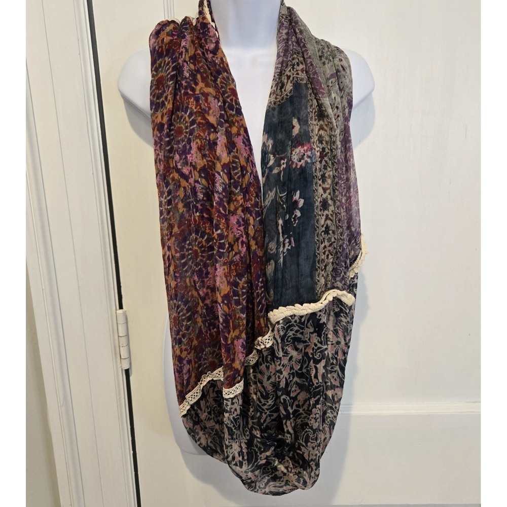 Unbranded Women's Infinity Scarf Multi‎ Patterned Crochet Trimmed